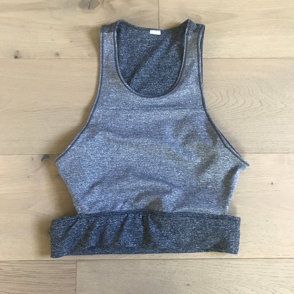 VIRUS Women's Cutout Workout Crop Top, Gray, S